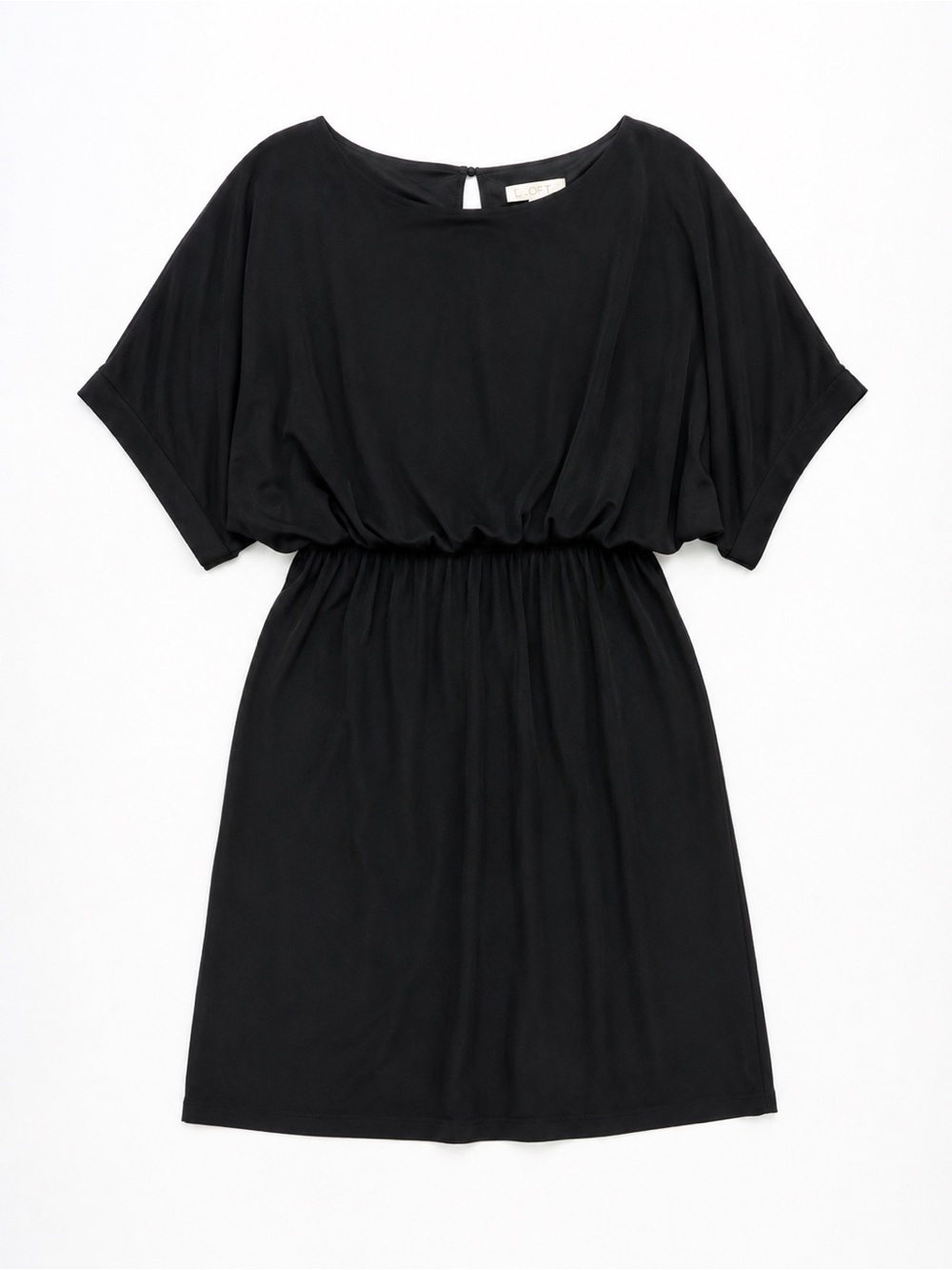 Jessica Simpson Black Blouson Mini Dress L NWOT Dolman Sleeve Cocktail Party - Picture 3 of 6